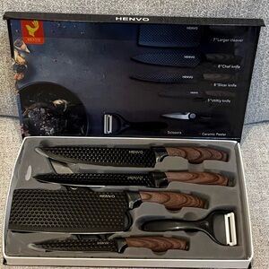 6 Pc Professional Kitchen Knife Set High Carbon Forged Stainless Steel